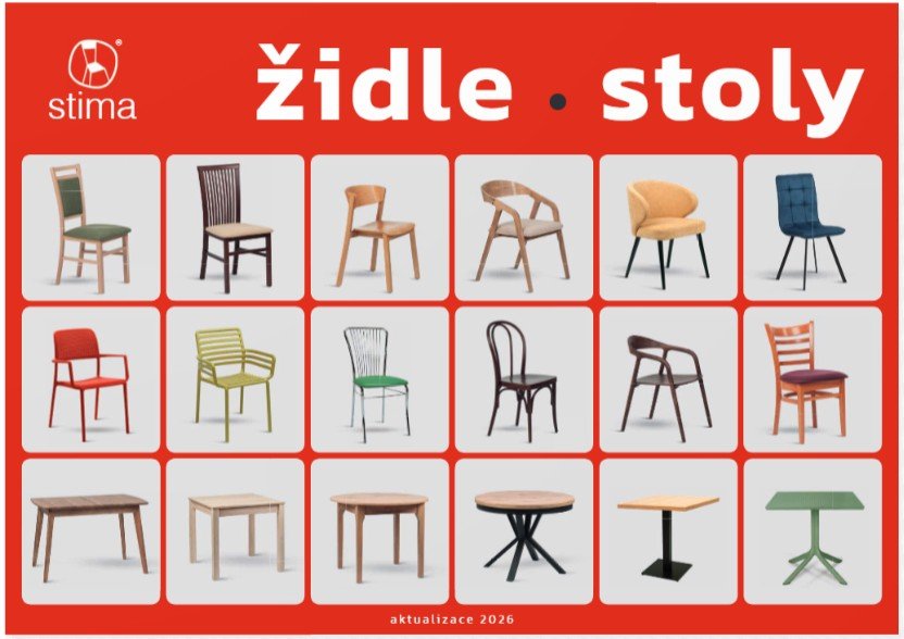 STIMA katalog židlí a stolů 2026